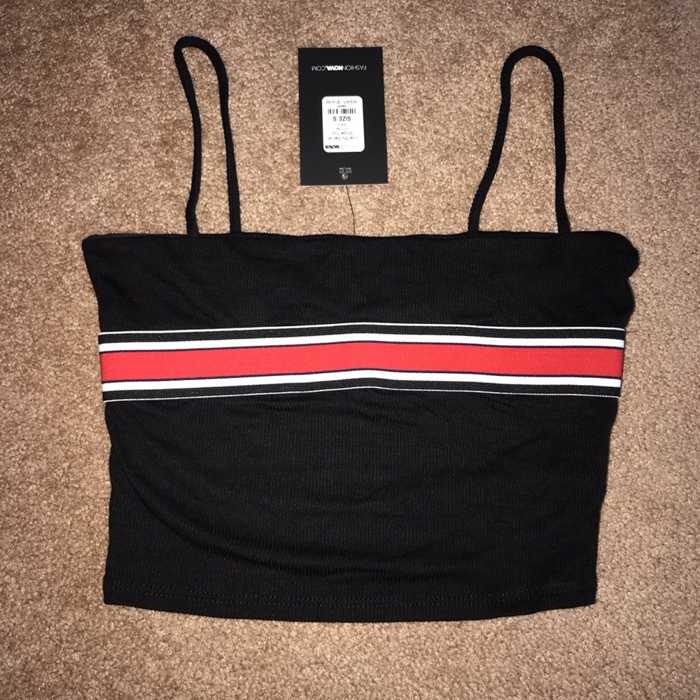 Black Ribbed Crop Tank Top